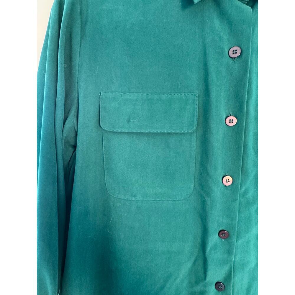 Chaus Women’s Teal Button Down Size 10 100% Pure Silk NWT Vintage - Picture 4 of 5